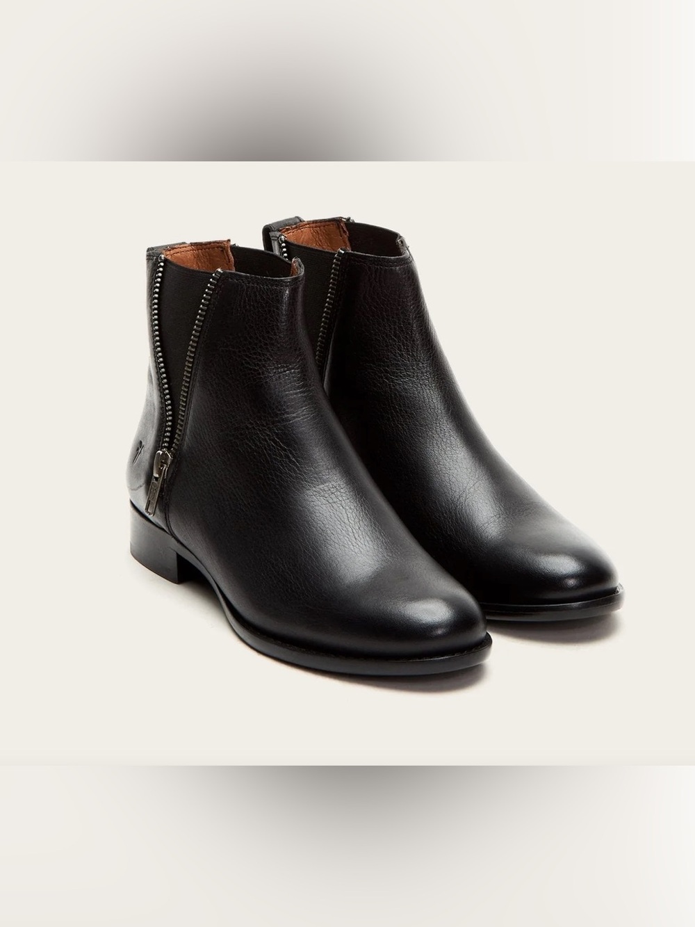 Frye Carly Zip Chelsea Boots Size 9 Black